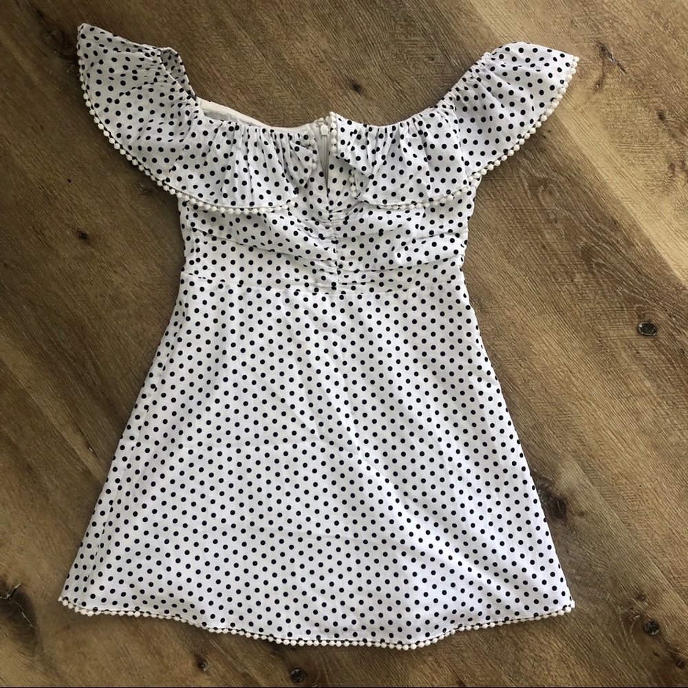 MAJORELLE Asher Dress in White Polka dot - Picture 4 of 6